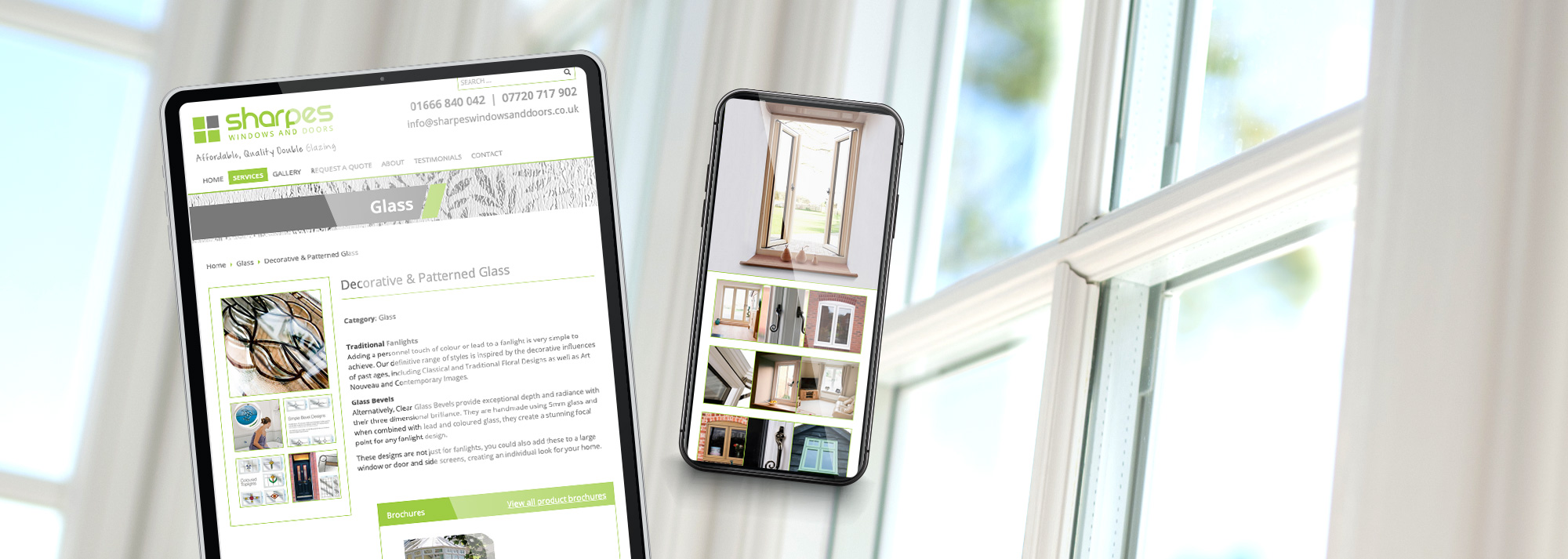 Our work sharpes windows and doors website print design